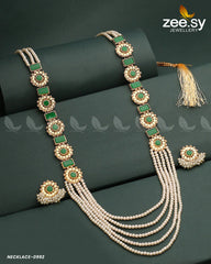 MALLA NECKLACE-0944 Pearl Green - Zeesy Jewellery