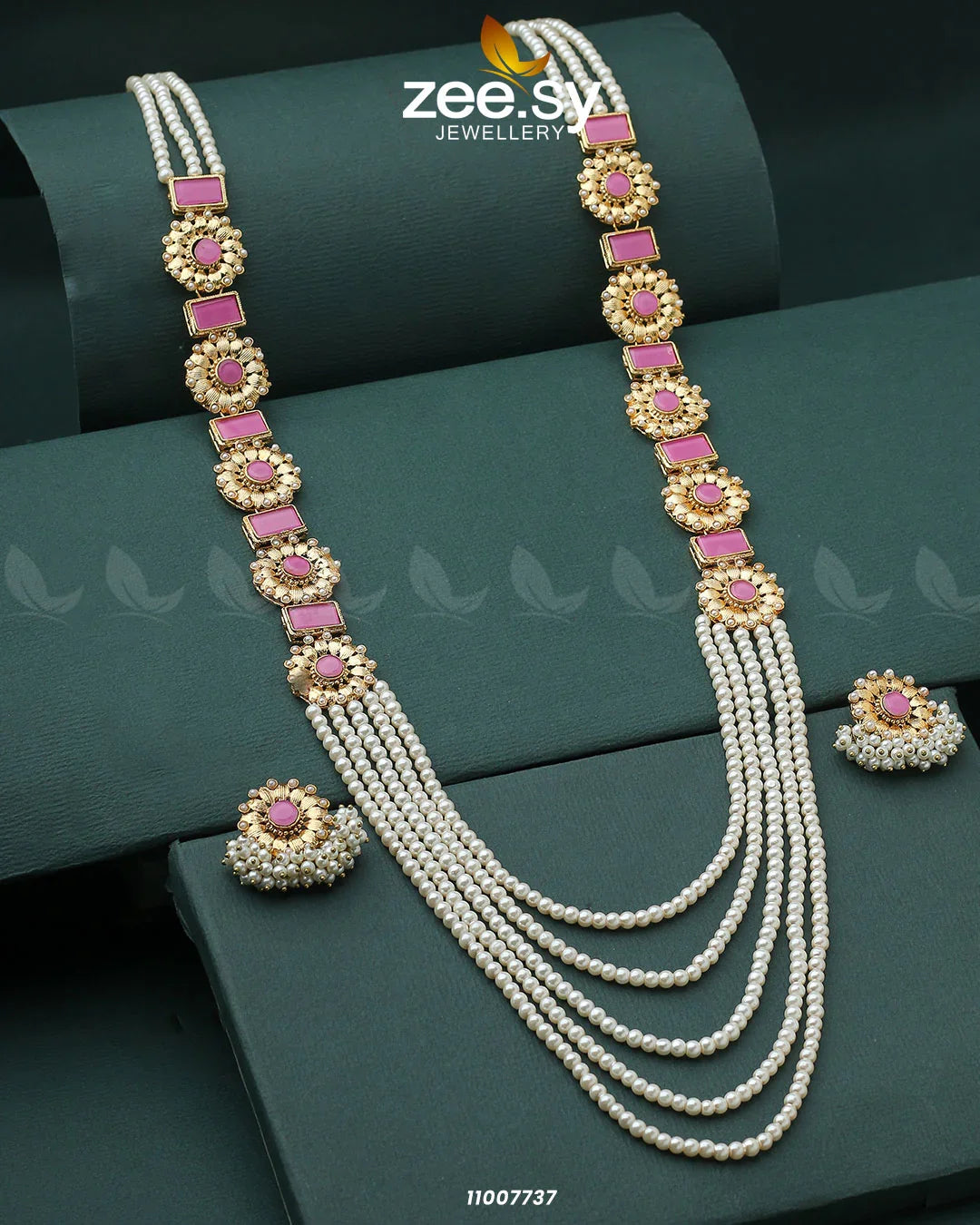 MALLA NECKLACE-0944 Pink - Zeesy Jewellery