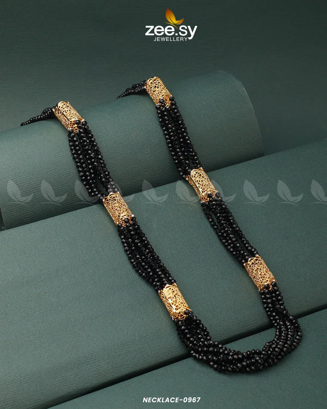 MALLA NECKLACE-0967 Black - Zeesy Jewellery