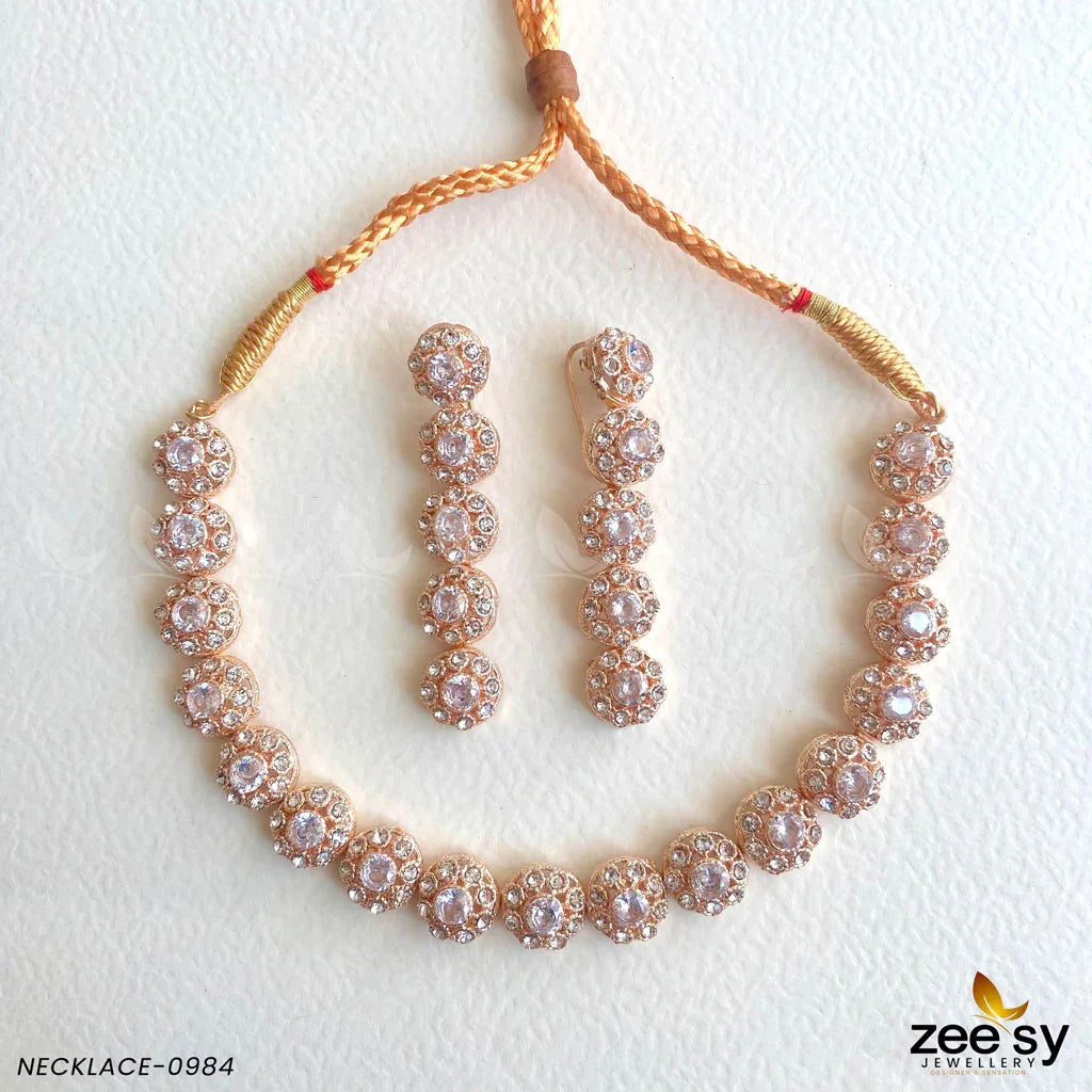 NECKLACE-0985 White - Zeesy Jewellery