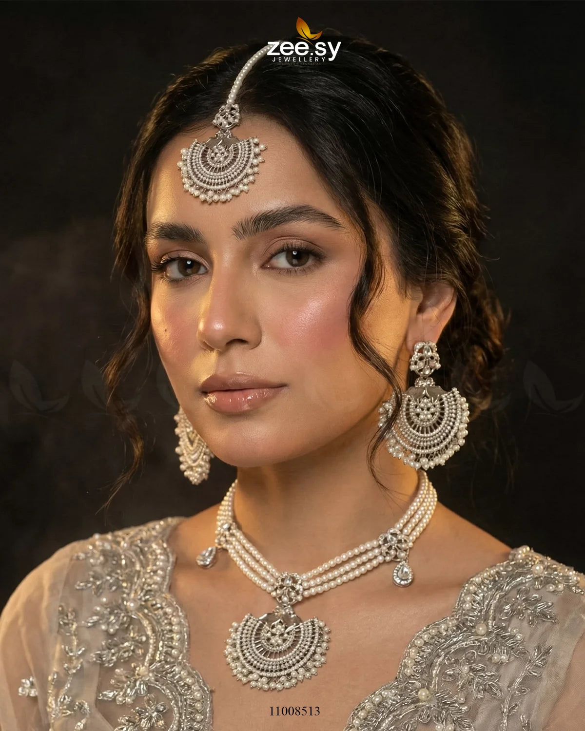 NECKLACE-0987 Silver - Zeesy Jewellery