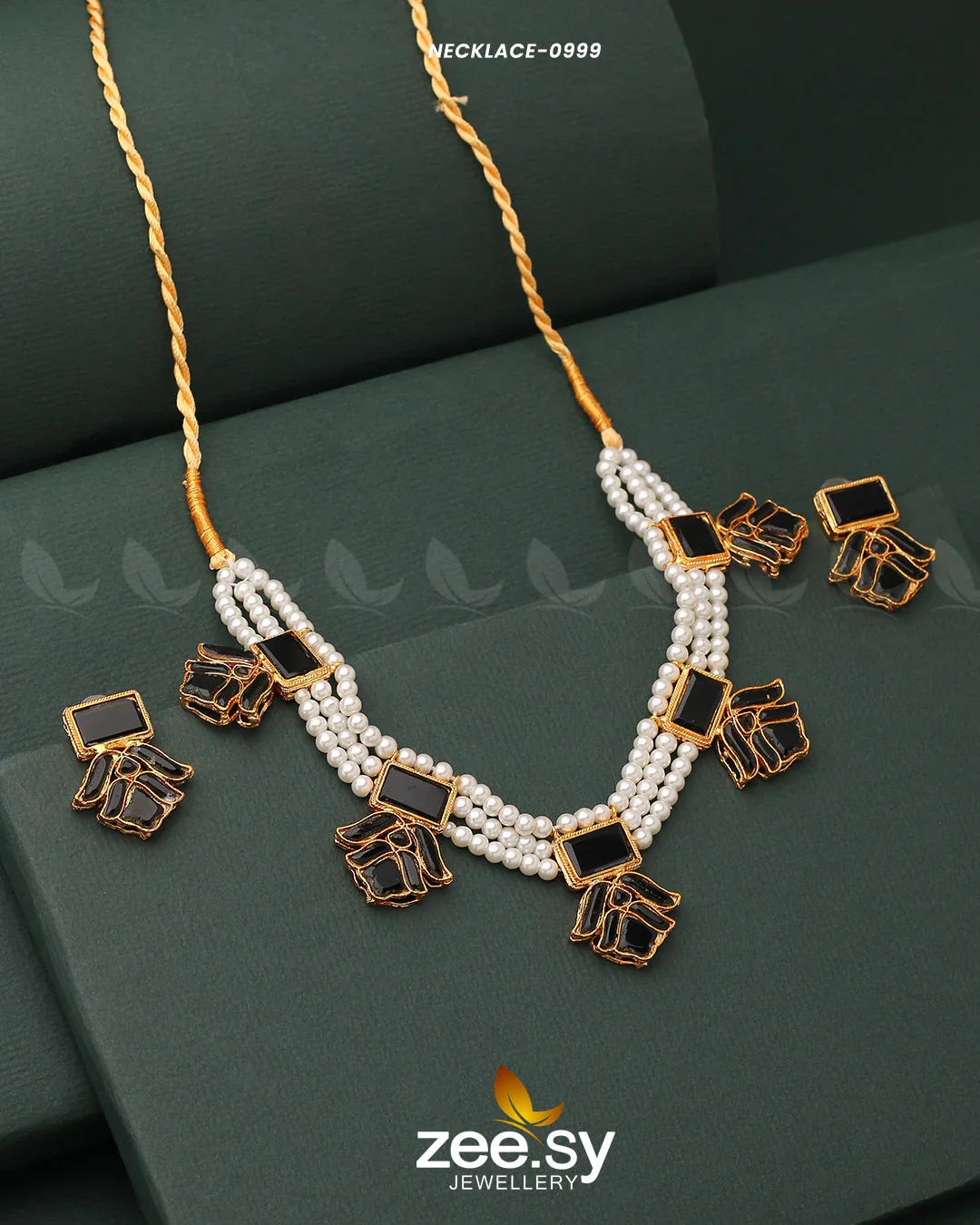NECKLACE-0999 Black - Zeesy Jewellery