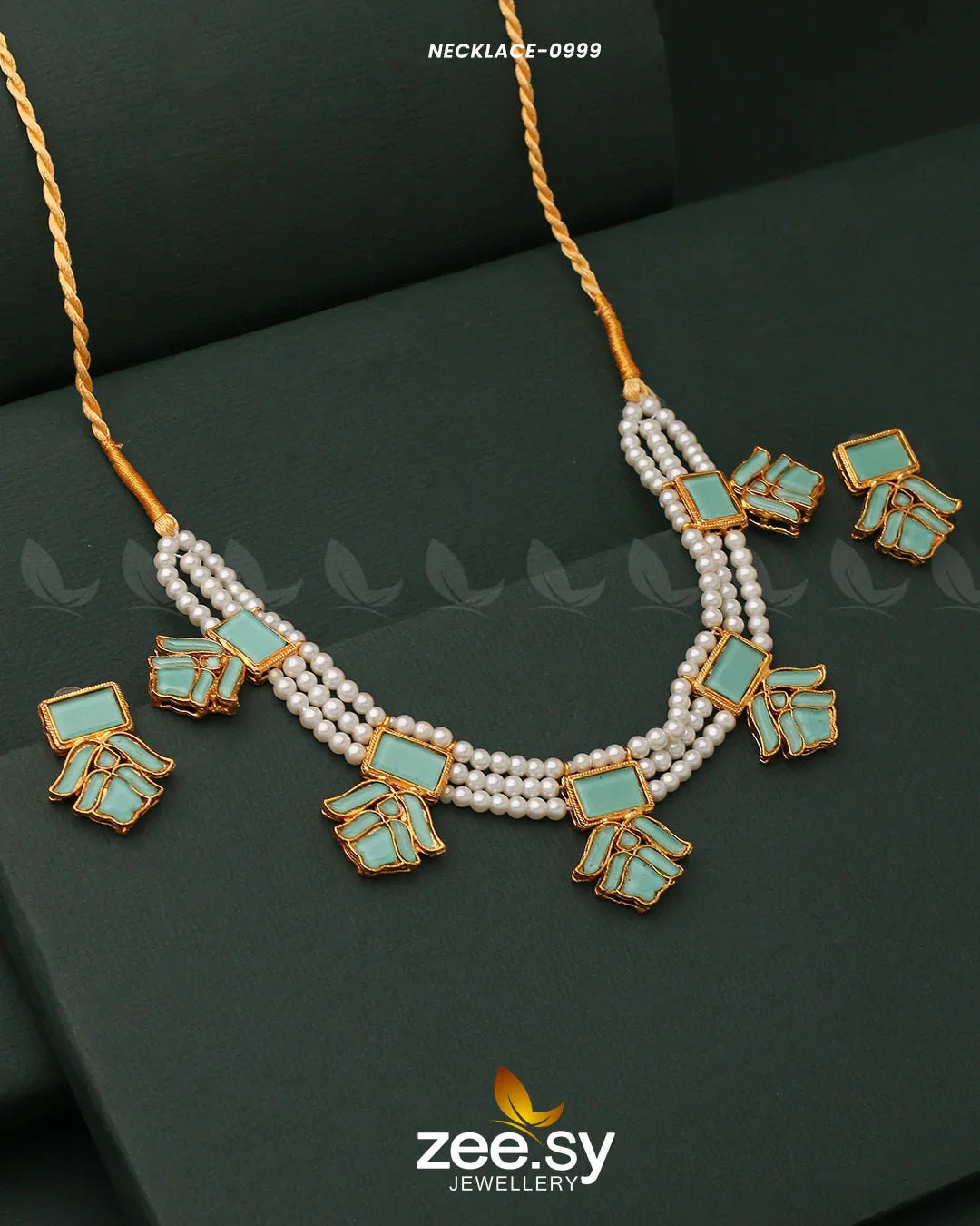 NECKLACE-0999 Mint Green - Zeesy Jewellery