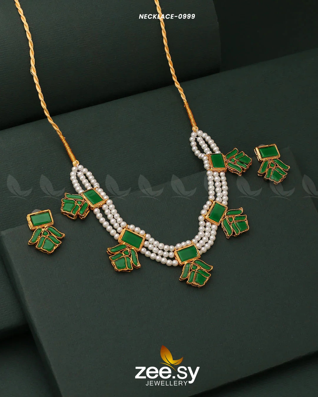 NECKLACE-0999 Green - Zeesy Jewellery