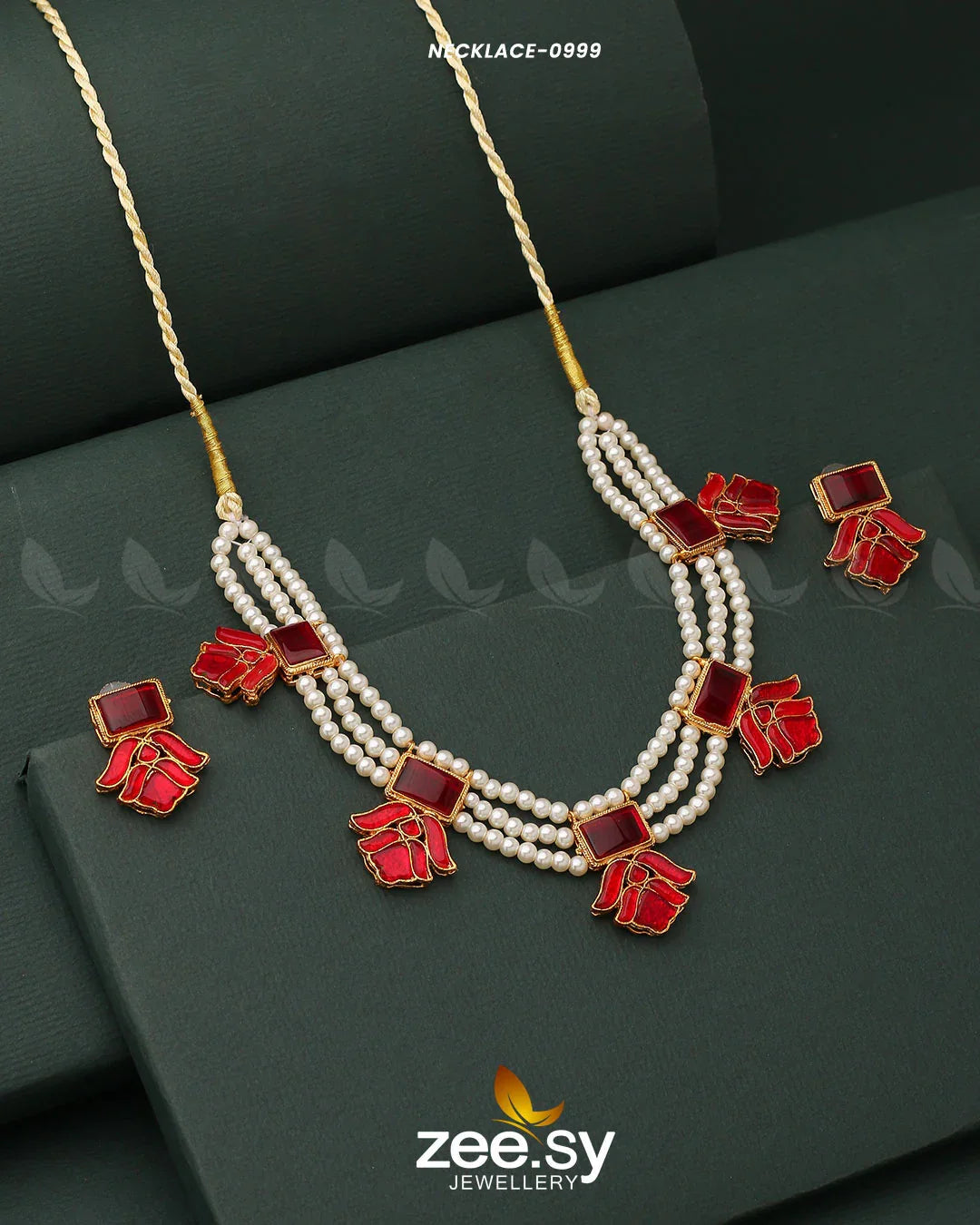 NECKLACE-0999 Red - Zeesy Jewellery