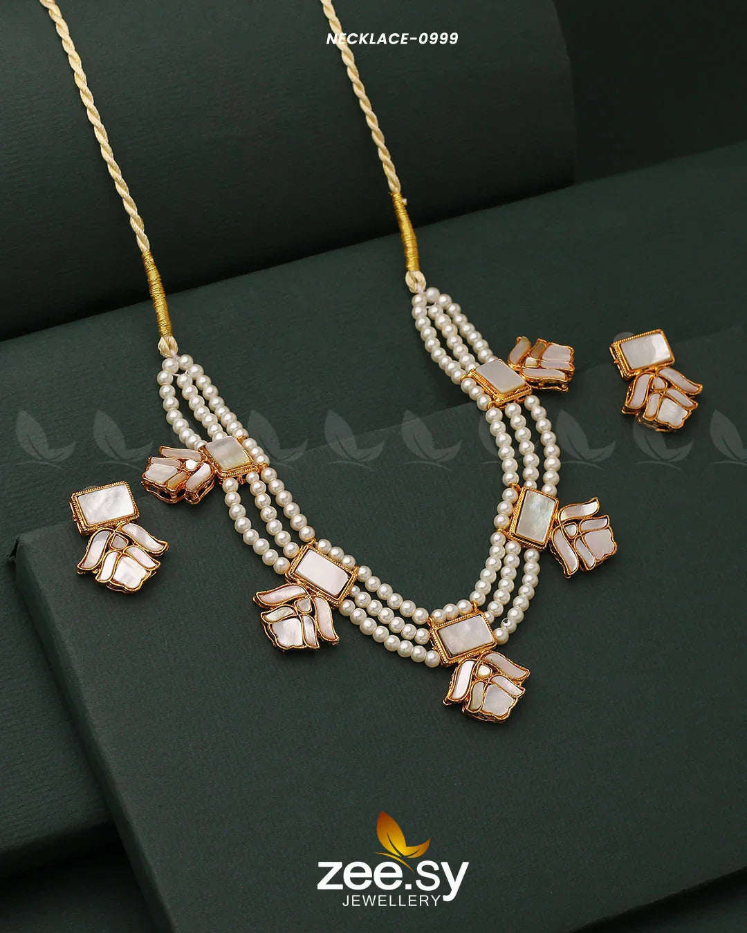 NECKLACE-0999 White - Zeesy Jewellery