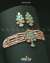 NECKLACE-1000 Mint Green - Zeesy Jewellery