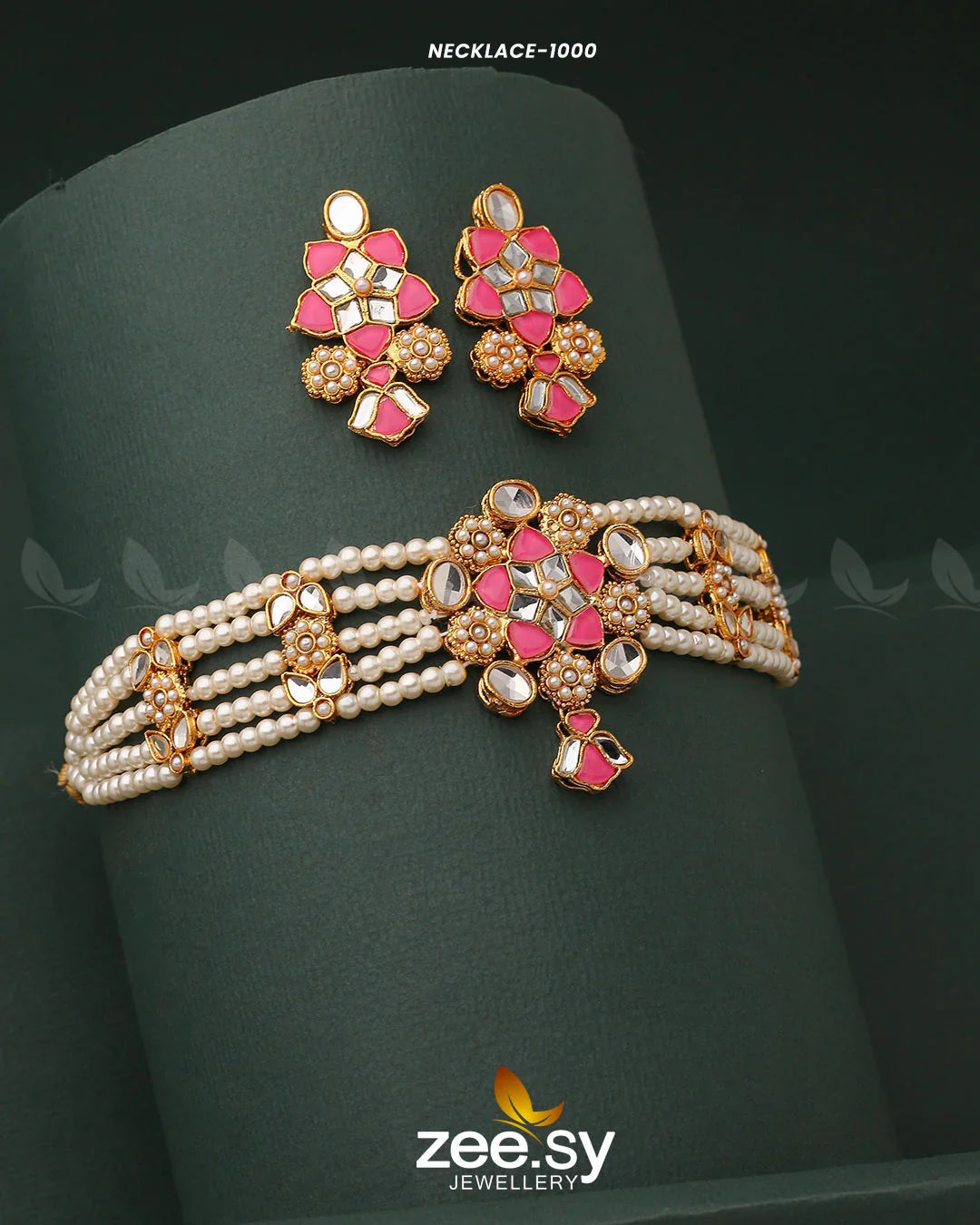 NECKLACE-1000 Pink - Zeesy Jewellery