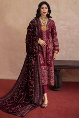 Nureh Unstitched 3 Piece Exclusive Emb Leather Peach Suit-NEP-20