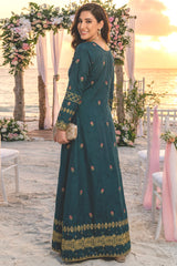Noorma Kaamal Stitched 3 Piece Emb Raw Silk Suit-NK-RSE-04