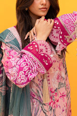 Gardenia By Nureh Unstitched 3 Piece Printed & Emb Lawn Suit-NS-135