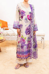 Gardenia By Nureh Unstitched 3 Piece Printed & Emb Lawn Suit-NS-138