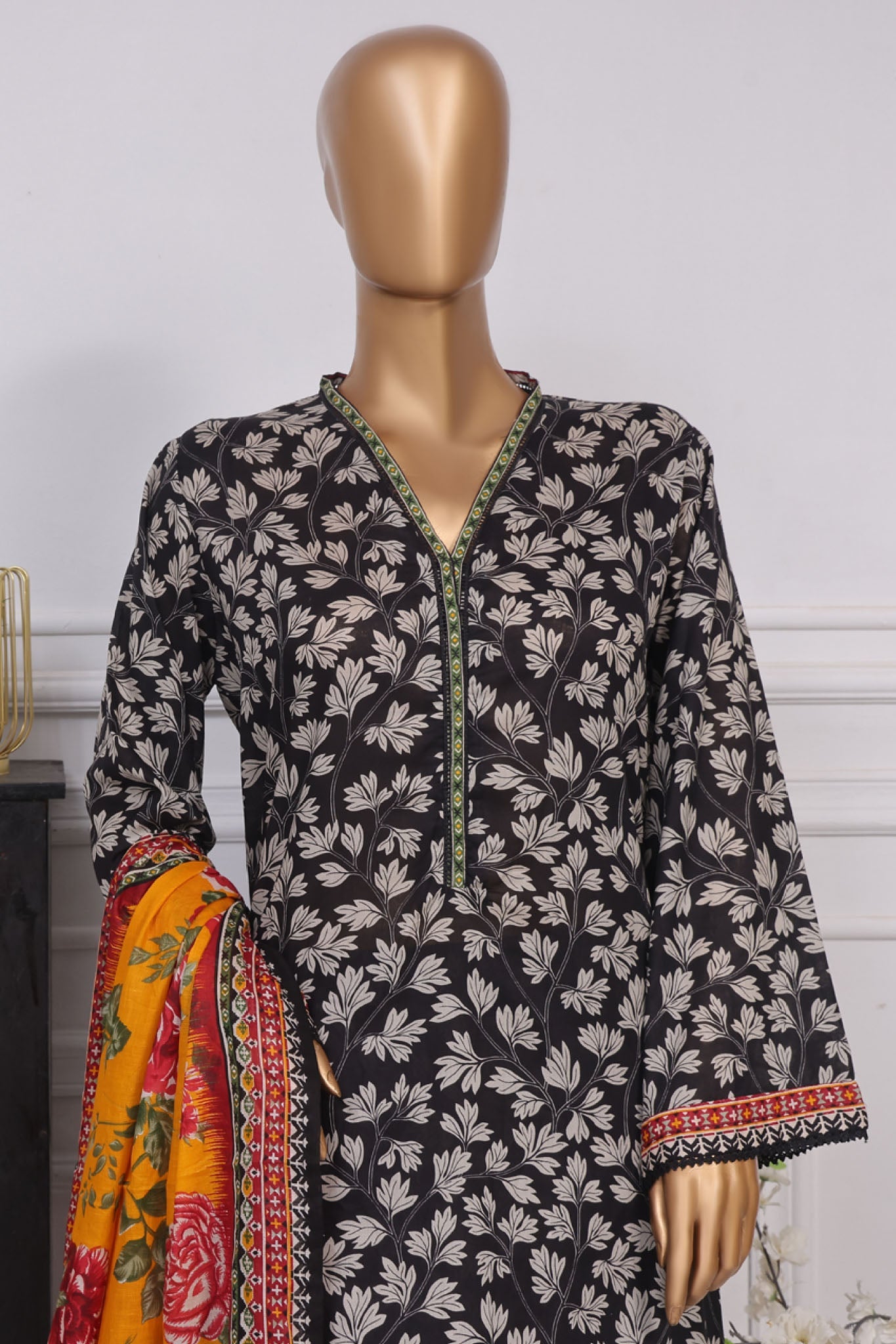 Bin Saeed Exclusive Printed Lawn With Farshi Shalwar Vol-03 Collection'2025-NSM-2144-Black