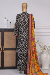 Bin Saeed Exclusive Printed Lawn With Farshi Shalwar Vol-03 Collection'2025-NSM-2144-Black
