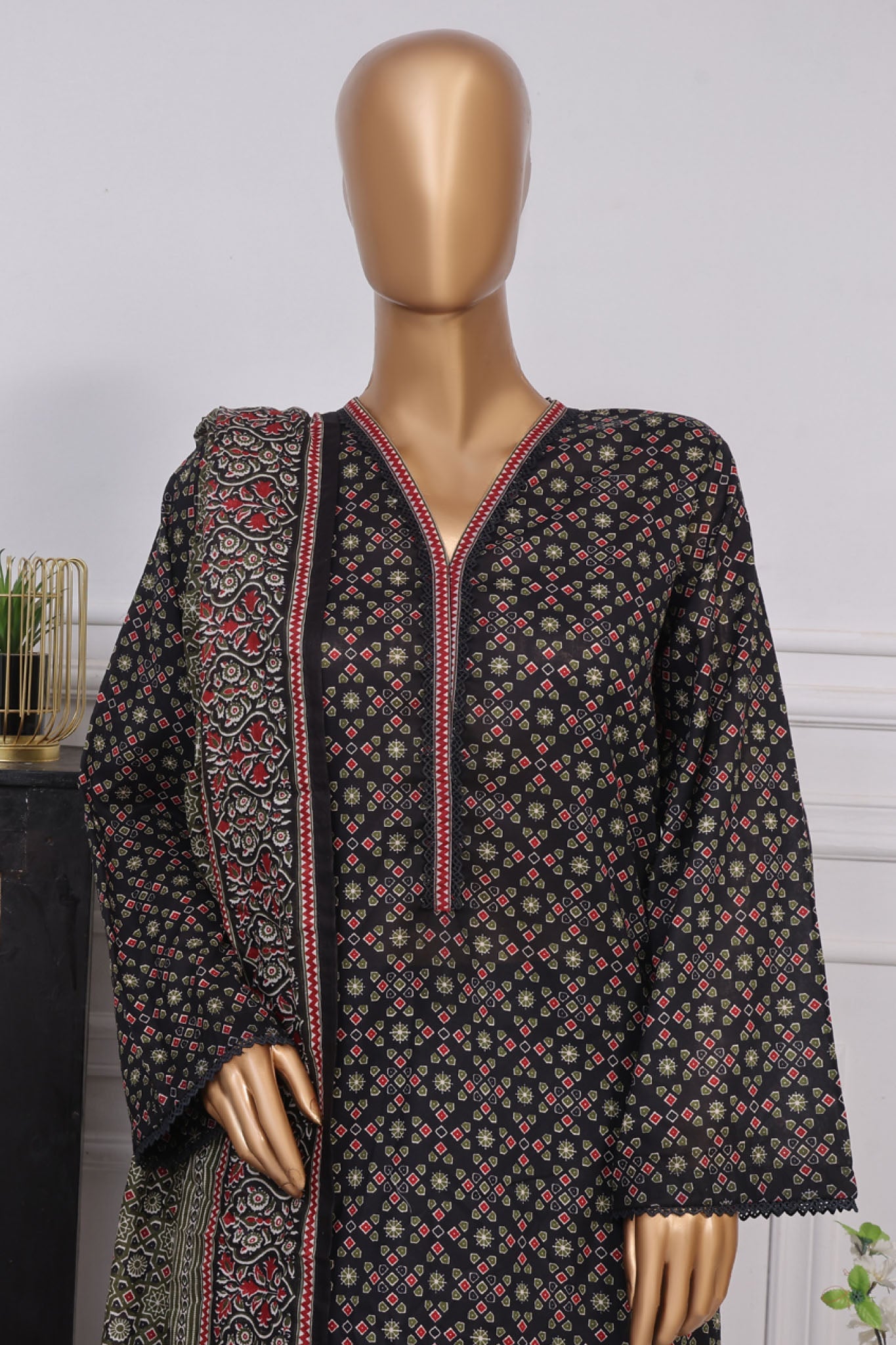 Bin Saeed Exclusive Printed Lawn With Farshi Shalwar Vol-03 Collection'2025-NSM-2146-Black