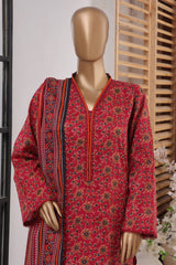 Bin Saeed Exclusive Printed Lawn With Farshi Shalwar Vol-03 Suit-NSM-2145-Red