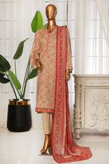 Bin Saeed Stitched 3 Piece Exclusive Printed Lawn Vol-04 Suit-NSM-1900-Skin
