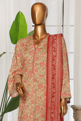 Bin Saeed Stitched 3 Piece Exclusive Printed Lawn Vol-04 Suit-NSM-1900-Skin