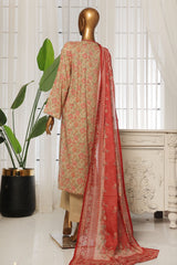 Bin Saeed Stitched 3 Piece Exclusive Printed Lawn Vol-04 Suit-NSM-1900-Skin