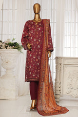 Bin Saeed Stitched 3 Piece Exclusive Printed Lawn Vol-04 Suit-NSM-1901-Magenta