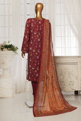 Bin Saeed Stitched 3 Piece Exclusive Printed Lawn Vol-04 Suit-NSM-1901-Magenta