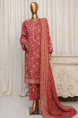 Bin Saeed Stitched 3 Piece Exclusive Printed Lawn Vol-04 Suit-NSM-1904-Pink