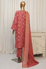 Bin Saeed Stitched 3 Piece Exclusive Printed Lawn Vol-04 Suit-NSM-1904-Pink