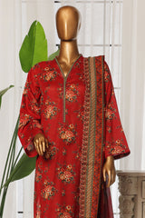 Bin Saeed Stitched 3 Piece Exclusive Printed Lawn Vol-04 Suit-NSM-1905-Red
