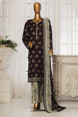 Bin Saeed Stitched 3 Piece Exclusive Printed Lawn Vol-04 Suit-NSM-1906-Purple