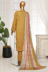 Bin Saeed Stitched 3 Piece Exclusive Printed Lawn Vol-04 Suit-NSM-1908-Yellow
