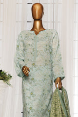 Bin Saeed Stitched 3 Piece Exclusive Printed Lawn Vol-04 Suit-NSM-1909-Green
