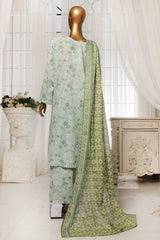 Bin Saeed Stitched 3 Piece Exclusive Printed Lawn Vol-04 Suit-NSM-1909-Green