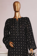 Bin Saeed Stitched 3 Piece Exc Printed Lawn With Farshi Shalwar Suit-NSM-2056-Black