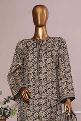 Bin Saeed Stitched 3 Piece Exc Printed Lawn With Farshi Shalwar Suit-NSM-2059-Beige