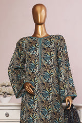 Bin Saeed Stitched 3 Piece Exc Printed Lawn With Farshi Shalwar Suit-NSM-2062-Mint