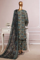 Bin Saeed Stitched 3 Piece Exc Printed Lawn With Farshi Shalwar Suit-NSM-2062-Mint