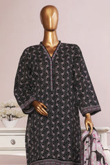 Bin Saeed Stitched 3 Piece Exc Printed Lawn With Farshi Shalwar Suit-NSM-2063-Black