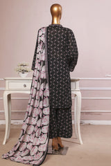Bin Saeed Stitched 3 Piece Exc Printed Lawn With Farshi Shalwar Suit-NSM-2063-Black