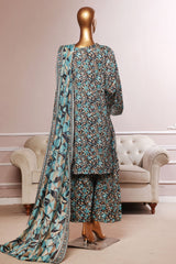 Bin Saeed Stitched 3 Piece Exc Printed Lawn With Farshi Shalwar Suit-NSM-2064-Sky Blue