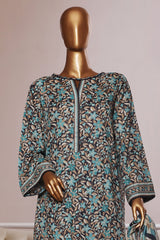 Bin Saeed Stitched 3 Piece Exc Printed Lawn With Farshi Shalwar Suit-NSM-2064-Sky Blue