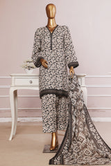 Bin Saeed Stitched 3 Piece Exc Printed Lawn With Farshi Shalwar Suit-NSM-2065-White