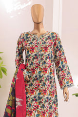 Bin Saeed Stitched 3 Piece Exc Printed Lawn With Farshi Shalwar Vol-02 Suit-NSM-2093-Multi