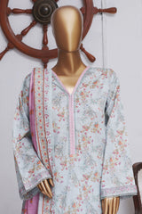 Bin Saeed Exclusive Printed Lawn With Farshi Shalwar Vol-04 Suit-NSM-2120-Ferozi