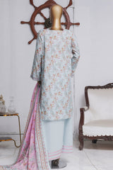 Bin Saeed Exclusive Printed Lawn With Farshi Shalwar Vol-04 Suit-NSM-2120-Ferozi