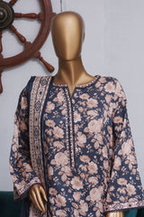 Bin Saeed Exclusive Printed Lawn With Farshi Shalwar Vol-04 Suit-NSM-2124-Blue