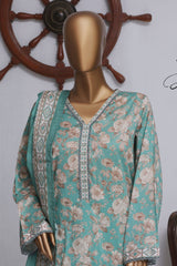 Bin Saeed Exclusive Printed Lawn With Farshi Shalwar Vol-04 Suit-NSM-2125-Green