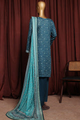 Bin Saeed Exclusive Printed Lawn With Farshi Shalwar Vol-06 Suit-NSM-2165-Blue