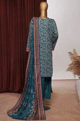 Bin Saeed Exclusive Printed Lawn With Farshi Shalwar Vol-06 Suit-NSM-2166-Ferozi