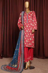 Bin Saeed Exclusive Printed Lawn With Farshi Shalwar Vol-06 Suit-NSM-2167-Atishi