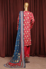 Bin Saeed Exclusive Printed Lawn With Farshi Shalwar Vol-06 Suit-NSM-2167-Atishi